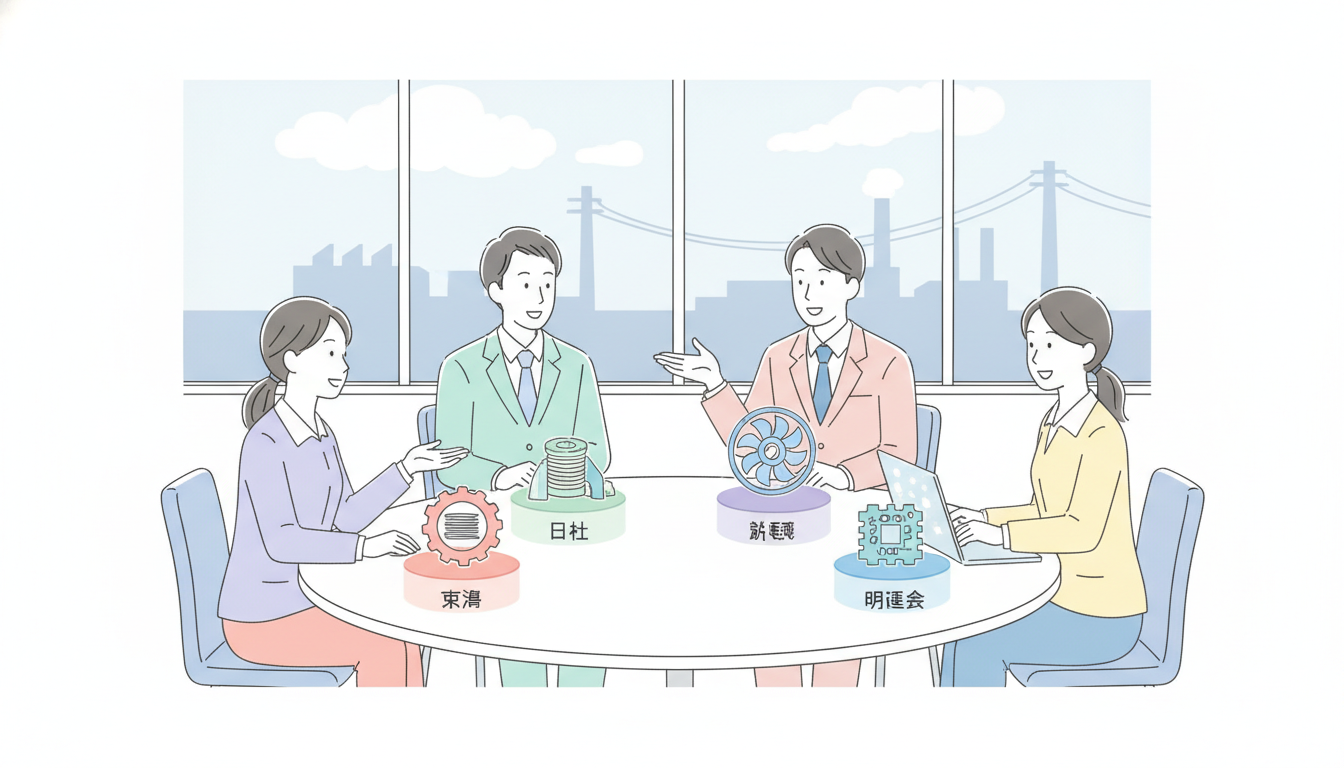 明電舎と競合他社（東芝・日立・富士電機）の比較